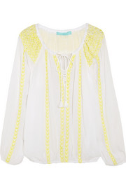Patty embroidered voile top