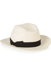 Grosgrain-trimmed straw panama hat