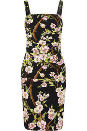 Floral-print crepe dress